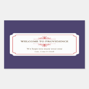 Adesivo Retangular Marinho vermelho de fronteira gracioso azul fora d