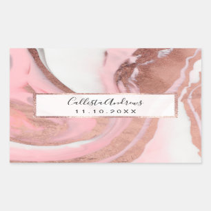 Adesivo Retangular Mármore pintado moderno feminino cor-de-rosa