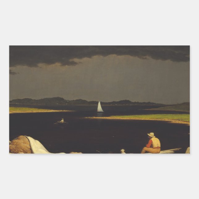 Adesivo Retangular Martin Johnson Heade - Aproximando-se da tempestad (Frente)