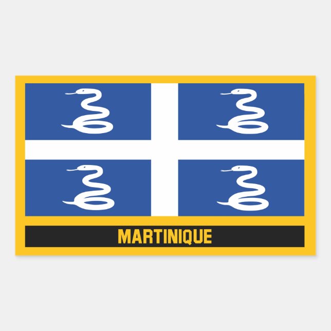 Adesivo Retangular Martinique Flag (Frente)