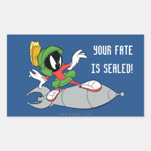 Adesivo Retangular MARVIN, MARTIAN™ Riding Rocket (Foguete itinerante