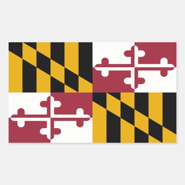 Adesivo Retangular Maryland State Flag, Estados Unidos (Frente)