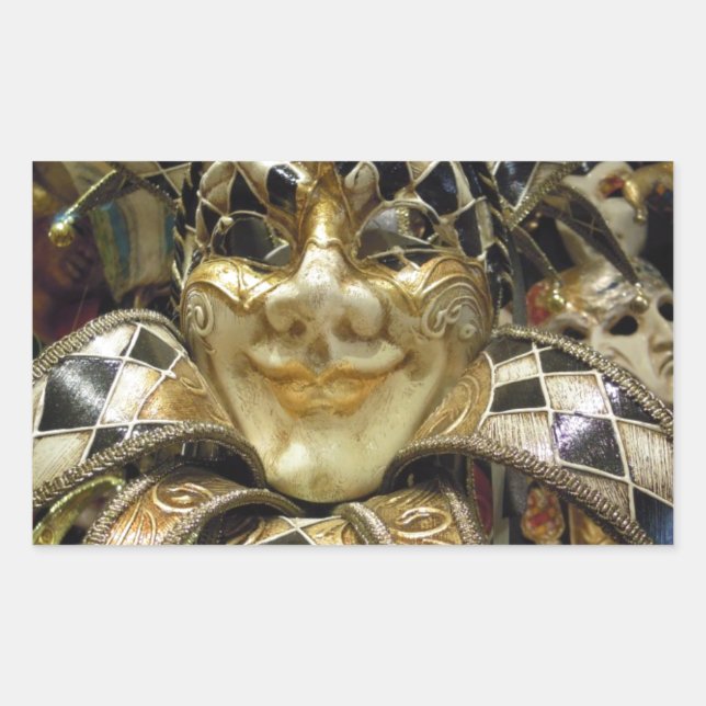 Adesivo Retangular Máscara de Carnaval assustadora (Frente)