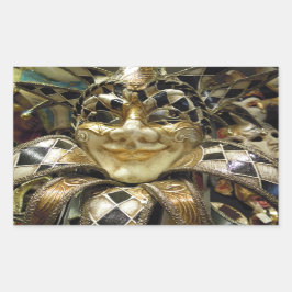 Adesivo Retangular Máscara de Carnaval assustadora