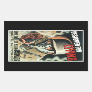 Adesivo Retangular Máscara de gás