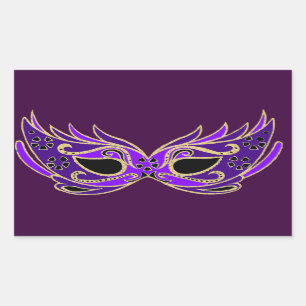Adesivo Retangular Máscara do mascarada do roxo real