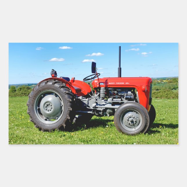 Adesivo Retangular Massey Ferguson 35 tractor (Frente)