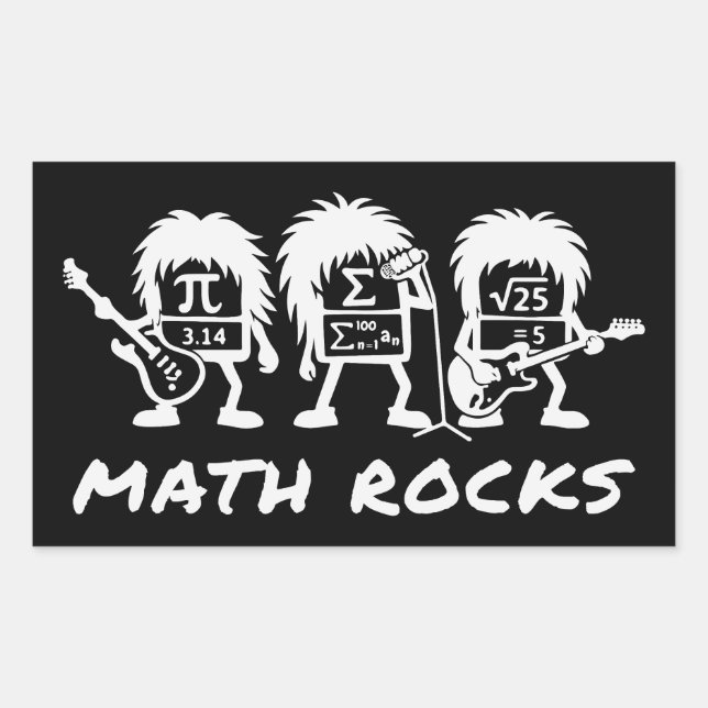 Adesivo Retangular Math Rocks Academic Rock Band Humor (Frente)