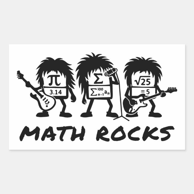 Adesivo Retangular Math Rocks Academic Rock Band Humor (Frente)