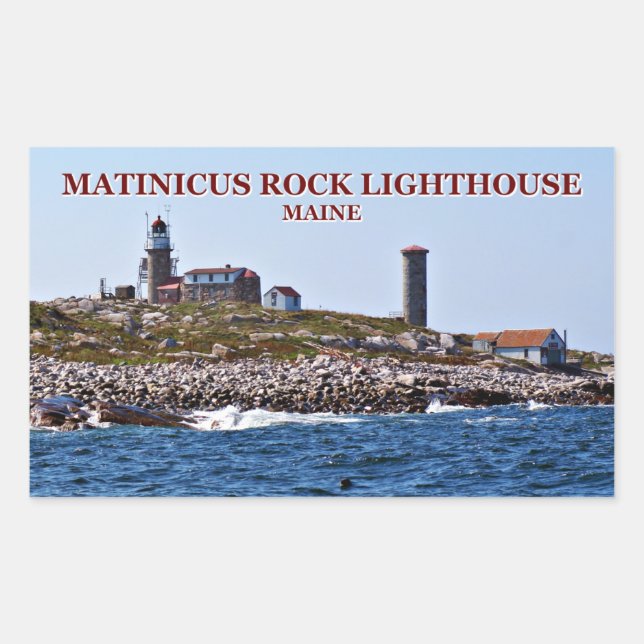 Adesivo Retangular Matinicus Rock Lighthouse, Maine (Frente)