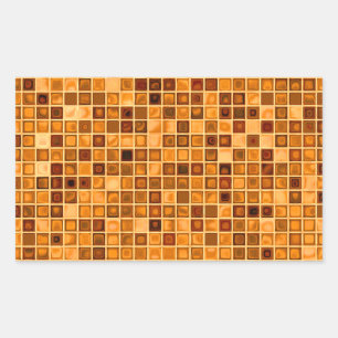 Adesivo Retangular Matizes De Azulejo Mosaico "Watery" Laranja Rust