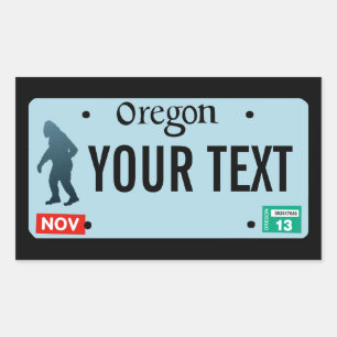 Adesivo Retangular Matrícula de Oregon Sasquatch