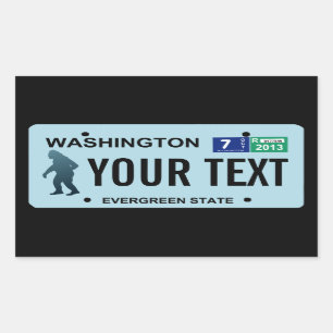 Adesivo Retangular Matrícula de Washington Sasquatch