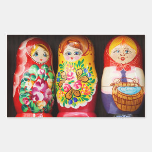 Adesivo Retangular Matryoshka Dolls