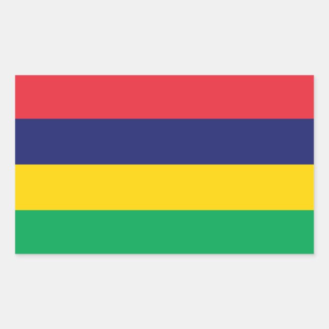 Adesivo Retangular Maurícia - Bandeira Maurícia (Frente)