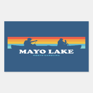 Adesivo Retangular Mayo Lake North Carolina Canoe