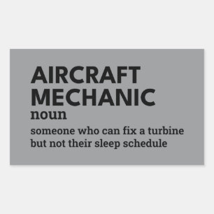 Adesivo Retangular Mecânica da aeronave - Definição de aviação engraç