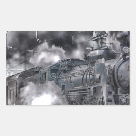 Adesivo Retangular Mecanismos a vapor treinam fotos HDR