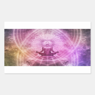 Adesivo Retangular Meditação espiritual de Yoga Zen Colorida