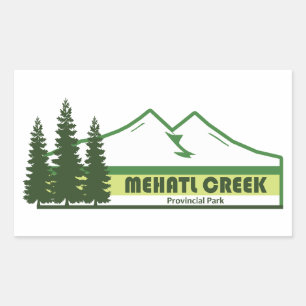 Adesivo Retangular Mehatl Creek Provincial Park Faixas Verdes