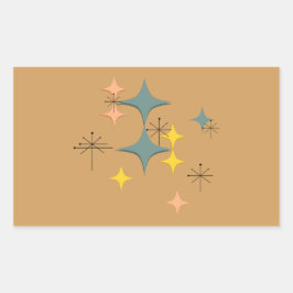 Adesivo Retangular Meio século Modern Eames Atomic Starbursts Persona