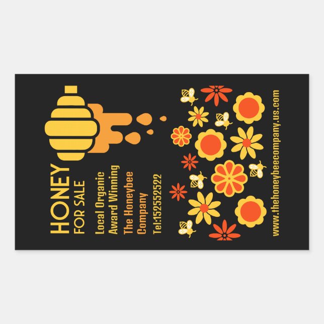 Adesivo Retangular Mel Para Venda (Frente)