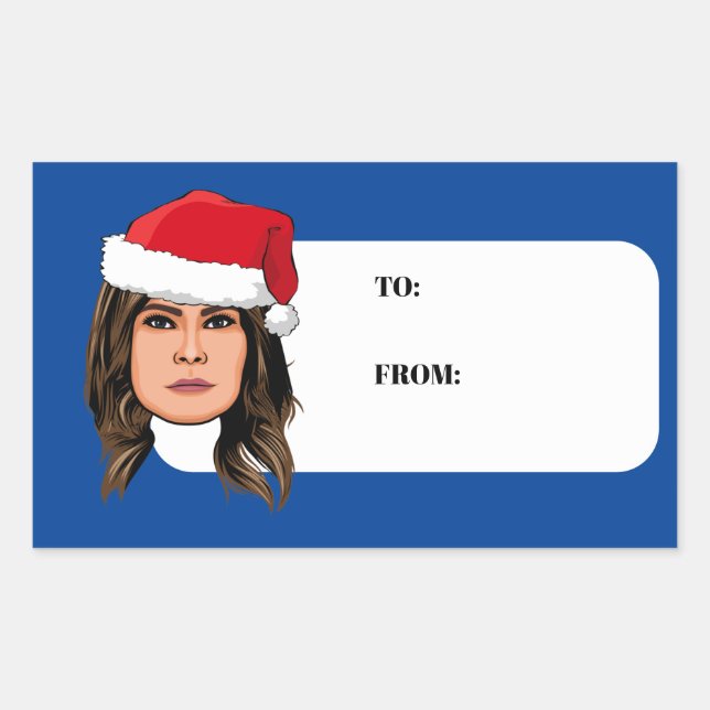 Adesivo Retangular MELANIA TRUMP Christmas (Frente)