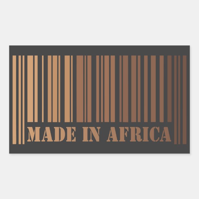 Adesivo Retangular Melanin Barcode Design orgulhosamente feito na Áfr (Frente)