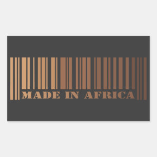Adesivo Retangular Melanin Barcode Design orgulhosamente feito na Áfr