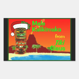 Adesivo Retangular Mele Kalikimaka do Tiki Claus