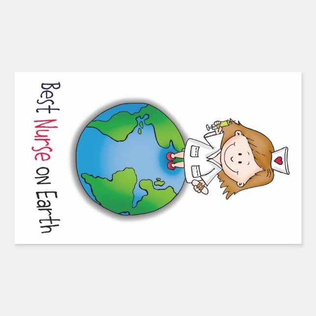 Adesivo Retangular Melhor Enfermeira na Terra - Dia das Enfermeiras - (Frente)