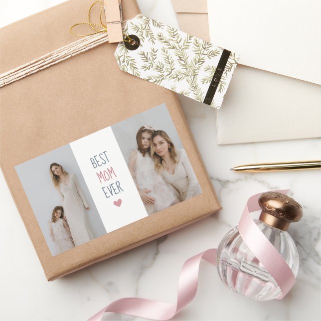 Adesivo Retangular Melhor Mãe de Sempre - Autocolante de Fotos Person (Presentear)