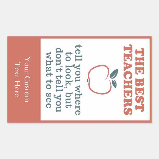 Adesivo Retangular MELHORES PROFESSORES, autocolantes personalizados (Frente)