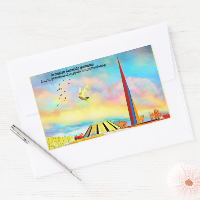 Adesivo Retangular Memorial do Genocídio Armênio (Envelope)