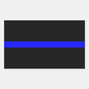 Adesivo Retangular Memorial Thin Blue Line Simbólico em