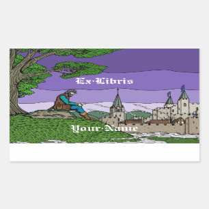 Adesivo Retangular Memórias da Camelot Bookplate