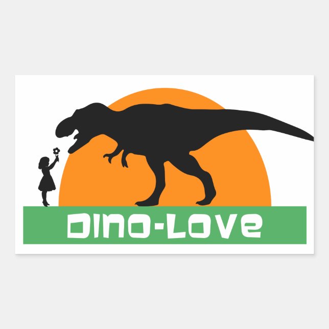 Adesivo Retangular Menina e dinossauro (Frente)