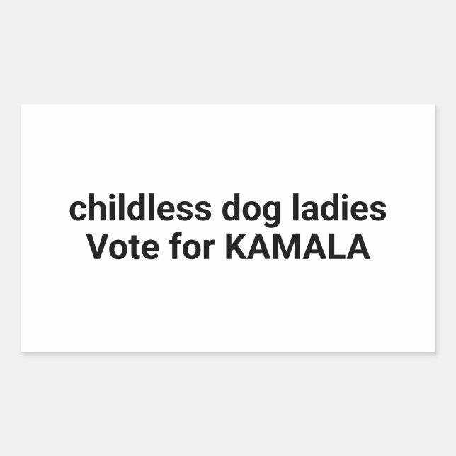 Adesivo Retangular Meninas infantis votam em Kamala, branco engraçado (Frente)