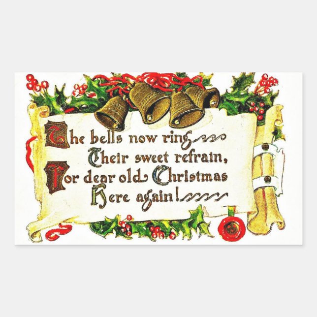 Adesivo Retangular Mensagem de Natal Clássica (Frente)