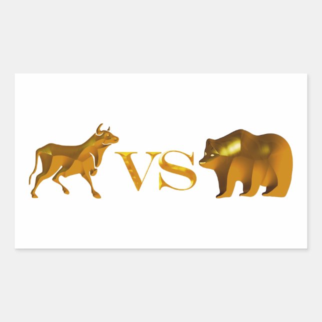 Adesivo Retangular Mercado Bull Vs Bear (Frente)