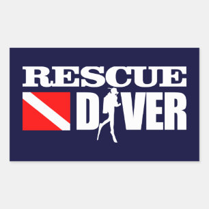 Adesivo Retangular Mergulhador 2 do salvamento