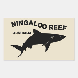 Adesivo Retangular Mergulho De Tubarão Na Austrália, Recife Ningaloo