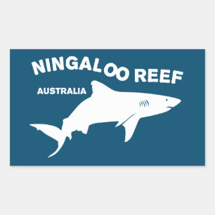 Adesivo Retangular Mergulho De Tubarão Na Austrália, Recife Ningaloo