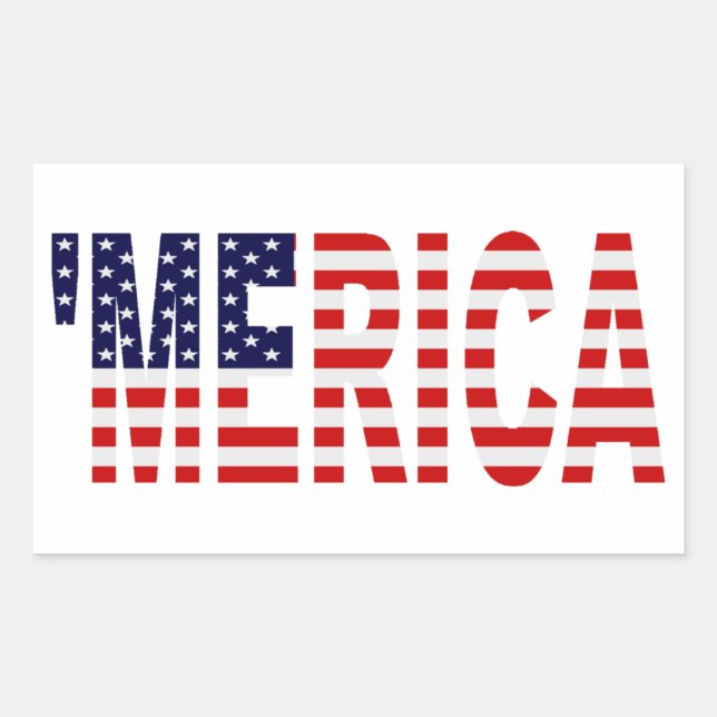 Adesivo Retangular 'MERICA US Flag Stickers (Frente)