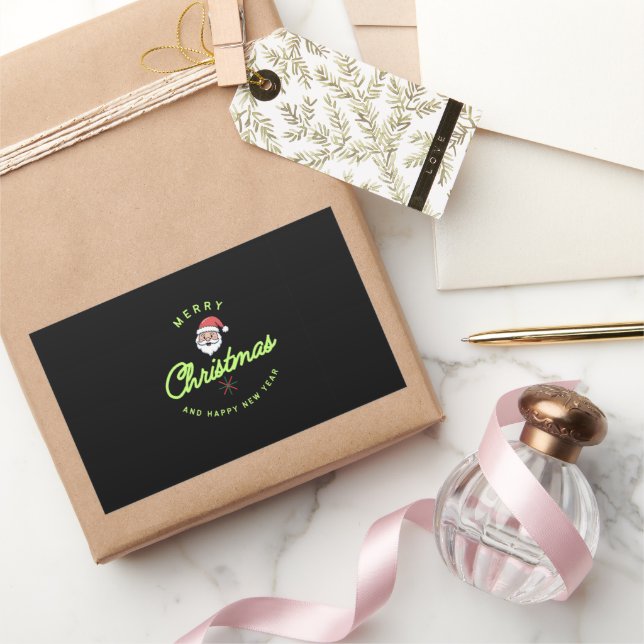 Adesivo Retangular Merry Christmas (Presentear)