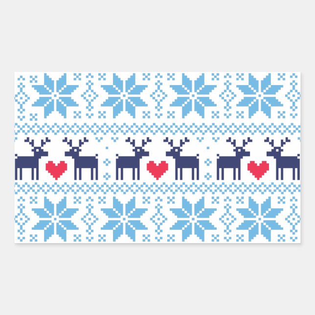 Adesivo Retangular Merry Christmas pattern 2 (Frente)