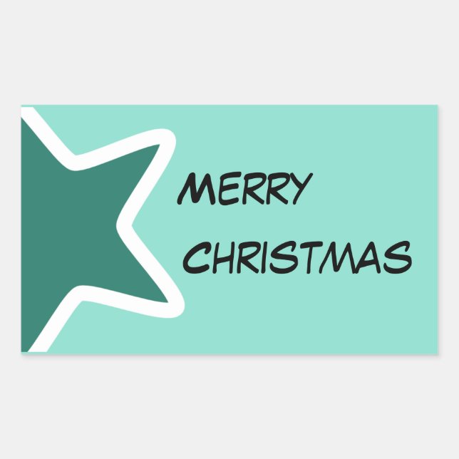 Adesivo Retangular Merry Christmas Sticker (Frente)