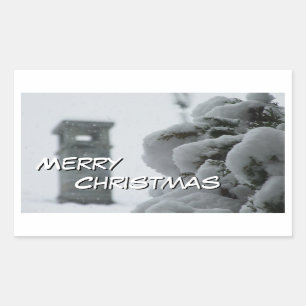 Adesivo Retangular Merry Christmas Sticker