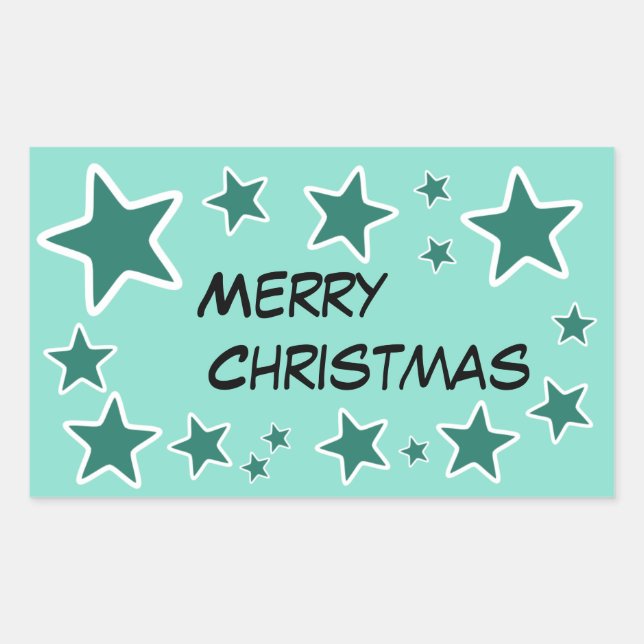 Adesivo Retangular Merry Christmas Sticker (Frente)