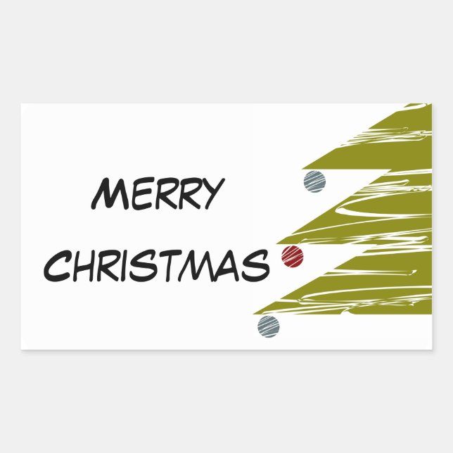 Adesivo Retangular Merry Christmas Sticker (Frente)